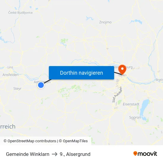 Gemeinde Winklarn to 9., Alsergrund map