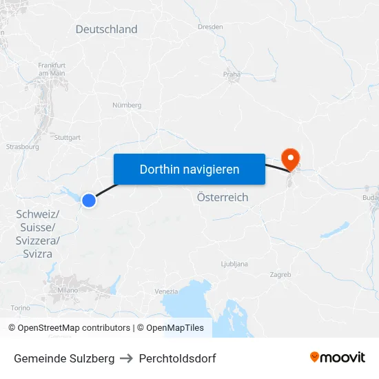 Gemeinde Sulzberg to Perchtoldsdorf map
