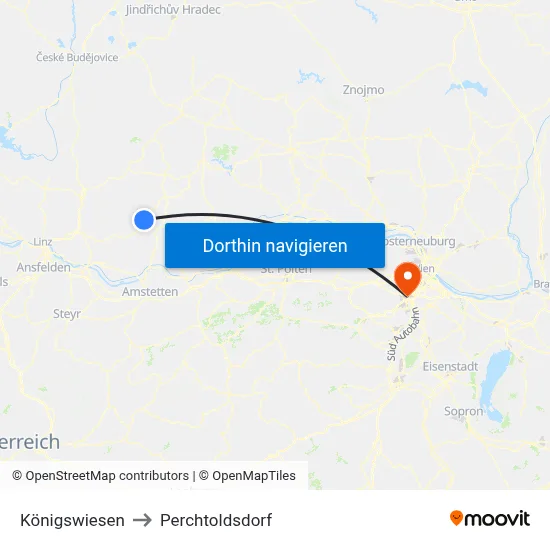 Königswiesen to Perchtoldsdorf map