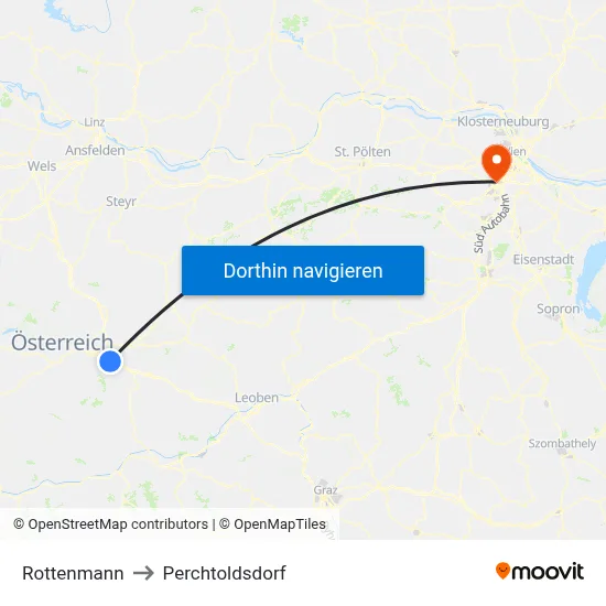 Rottenmann to Perchtoldsdorf map