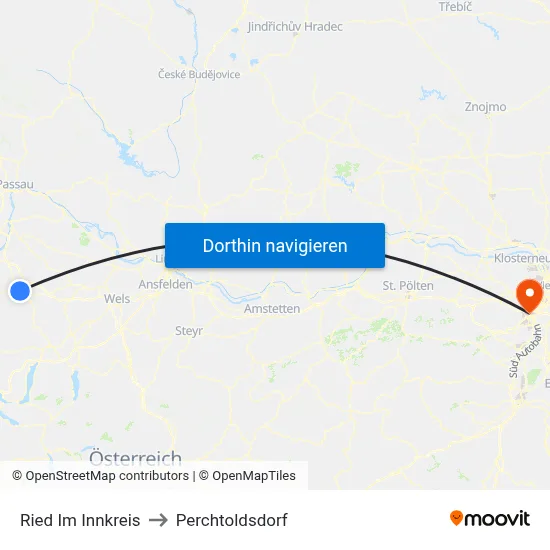 Ried Im Innkreis to Perchtoldsdorf map