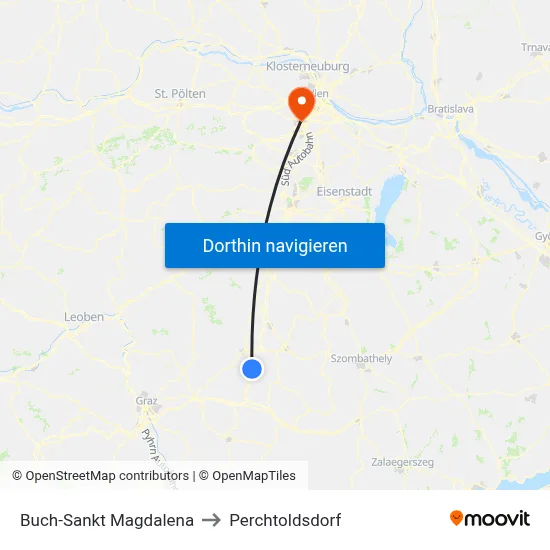 Buch-Sankt Magdalena to Perchtoldsdorf map