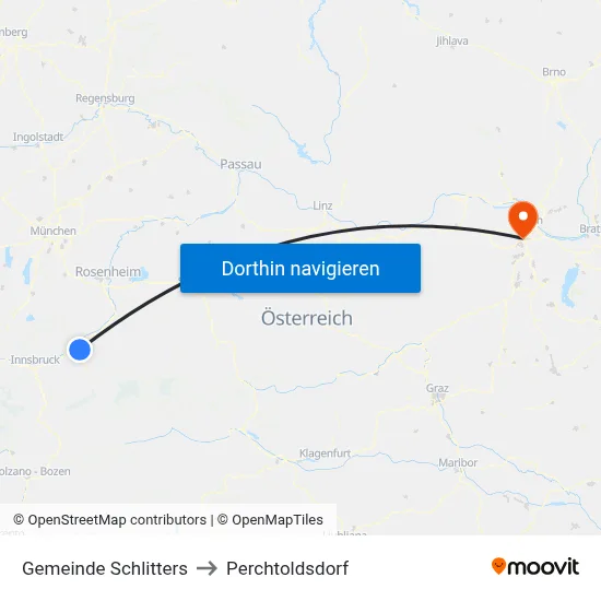 Gemeinde Schlitters to Perchtoldsdorf map