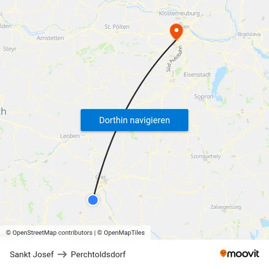Sankt Josef to Perchtoldsdorf map