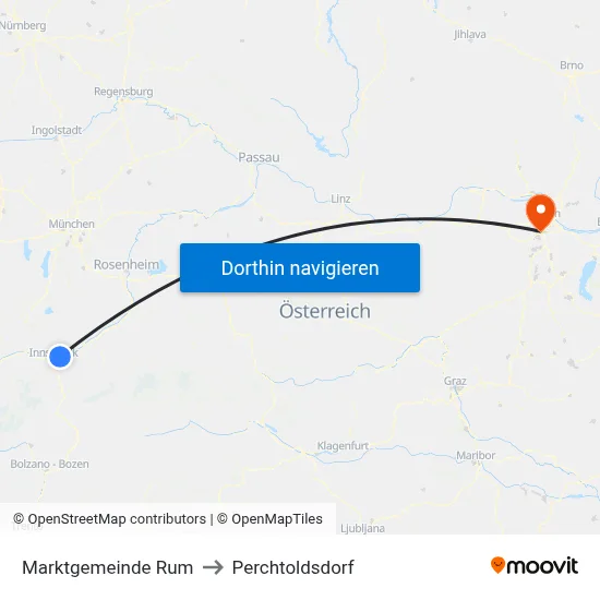Marktgemeinde Rum to Perchtoldsdorf map