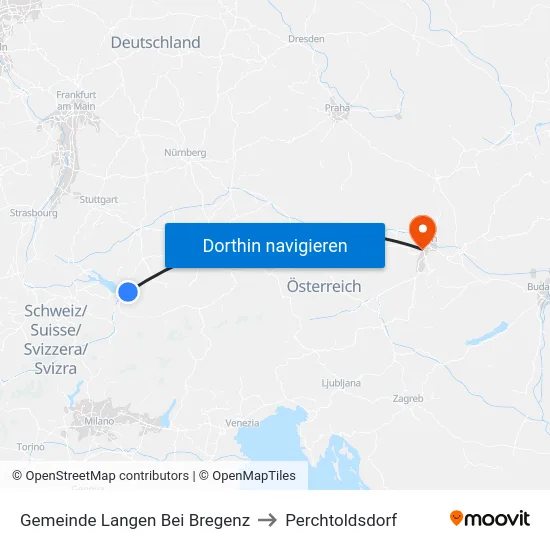 Gemeinde Langen Bei Bregenz to Perchtoldsdorf map