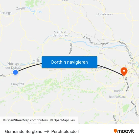 Gemeinde Bergland to Perchtoldsdorf map