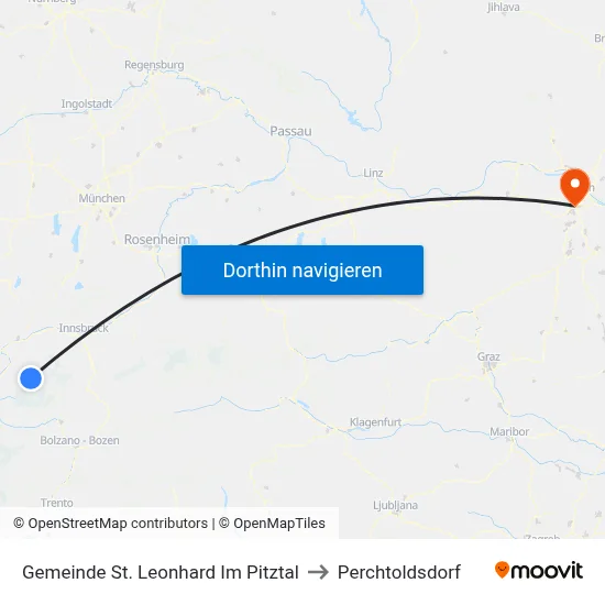 Gemeinde St. Leonhard Im Pitztal to Perchtoldsdorf map