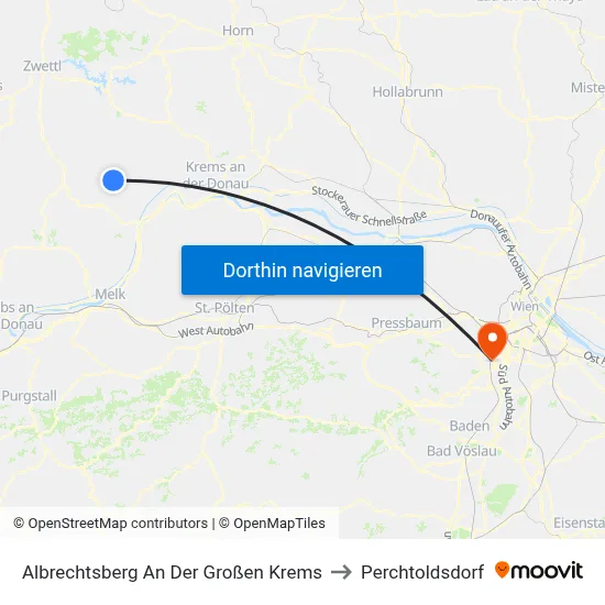 Albrechtsberg An Der Großen Krems to Perchtoldsdorf map