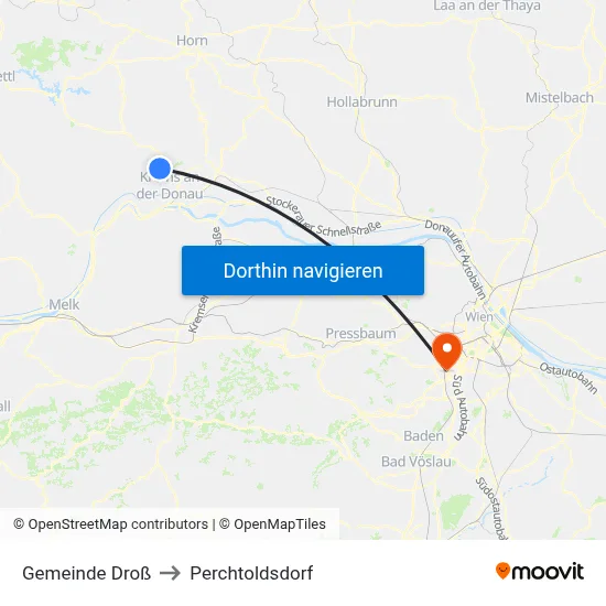 Gemeinde Droß to Perchtoldsdorf map
