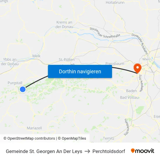 Gemeinde St. Georgen An Der Leys to Perchtoldsdorf map