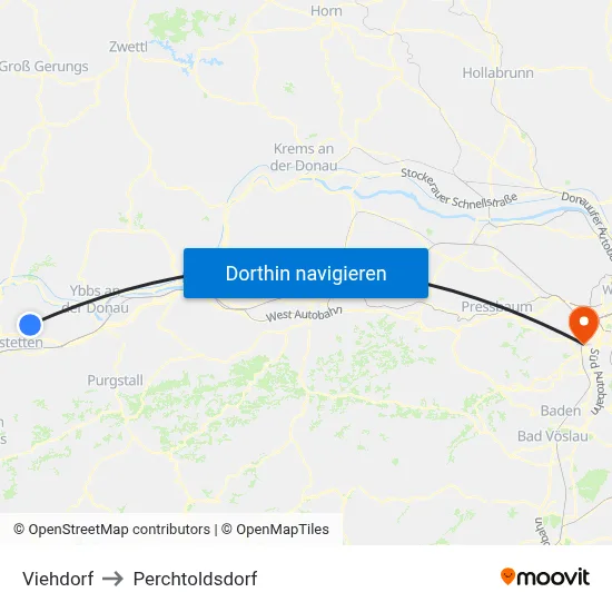 Viehdorf to Perchtoldsdorf map
