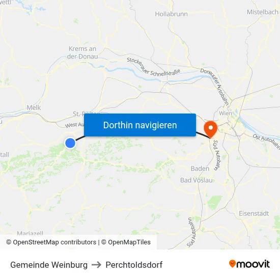 Gemeinde Weinburg to Perchtoldsdorf map