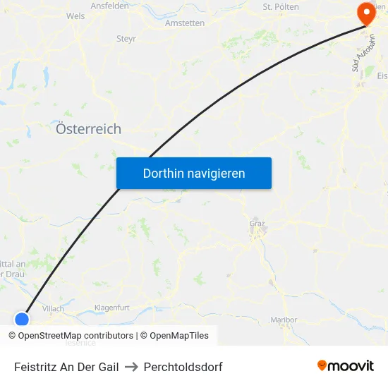 Feistritz An Der Gail to Perchtoldsdorf map