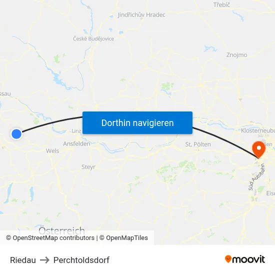 Riedau to Perchtoldsdorf map