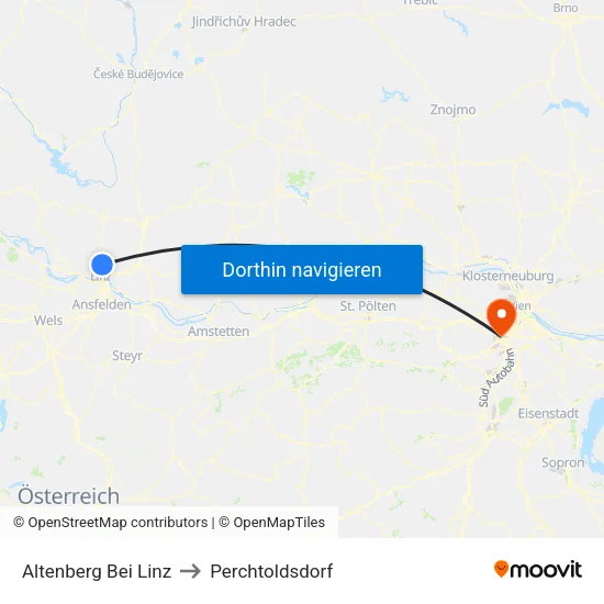 Altenberg Bei Linz to Perchtoldsdorf map