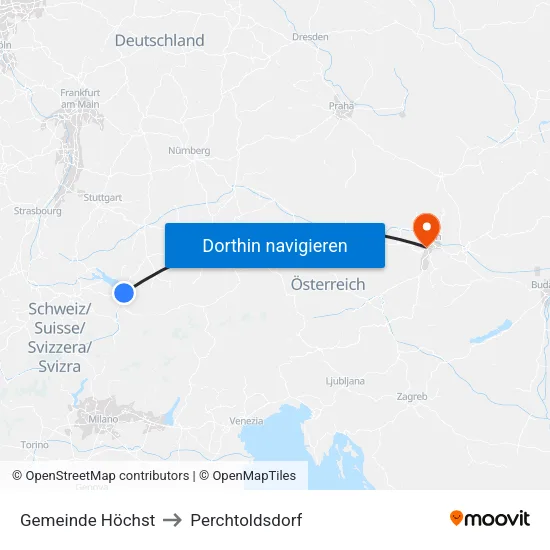 Gemeinde Höchst to Perchtoldsdorf map