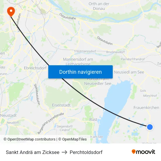 Sankt Andrä am Zicksee to Perchtoldsdorf map