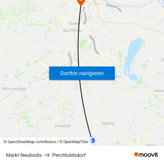 Markt Neuhodis to Perchtoldsdorf map