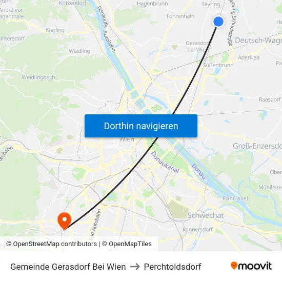 Gemeinde Gerasdorf Bei Wien to Perchtoldsdorf map