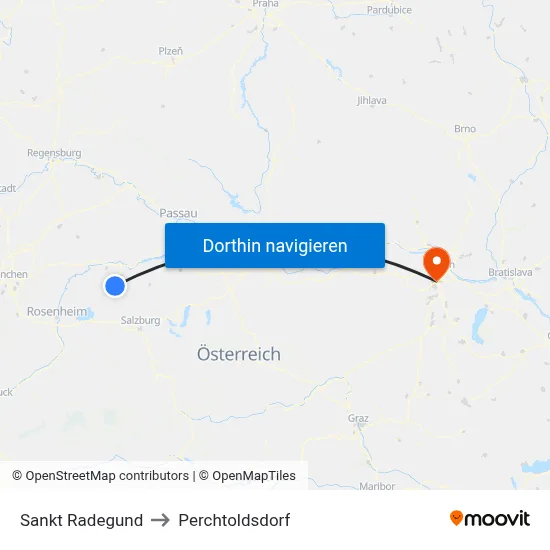 Sankt Radegund to Perchtoldsdorf map