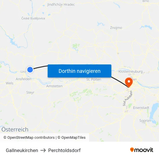 Gallneukirchen to Perchtoldsdorf map