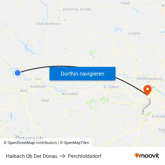 Haibach Ob Der Donau to Perchtoldsdorf map