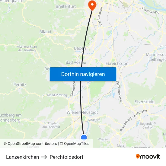 Lanzenkirchen to Perchtoldsdorf map