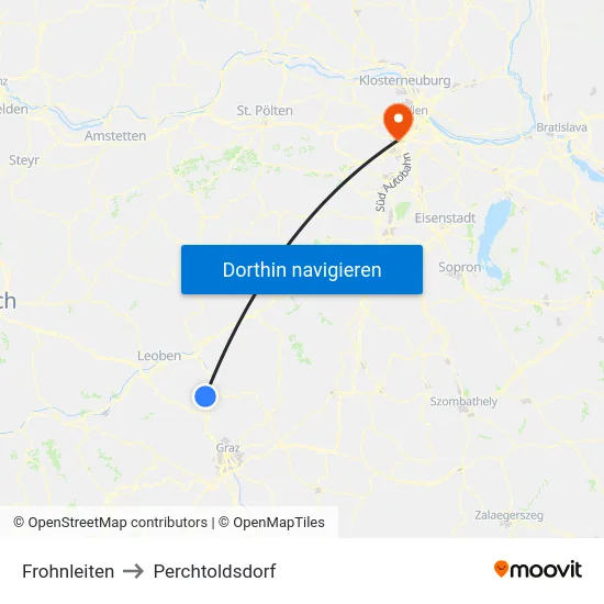 Frohnleiten to Perchtoldsdorf map