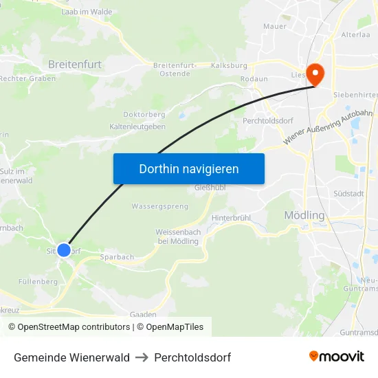 Gemeinde Wienerwald to Perchtoldsdorf map