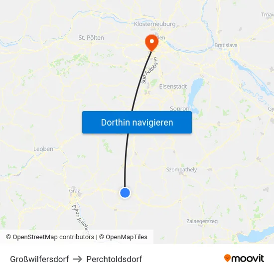 Großwilfersdorf to Perchtoldsdorf map