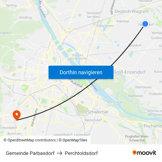 Gemeinde Parbasdorf to Perchtoldsdorf map