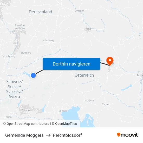 Gemeinde Möggers to Perchtoldsdorf map