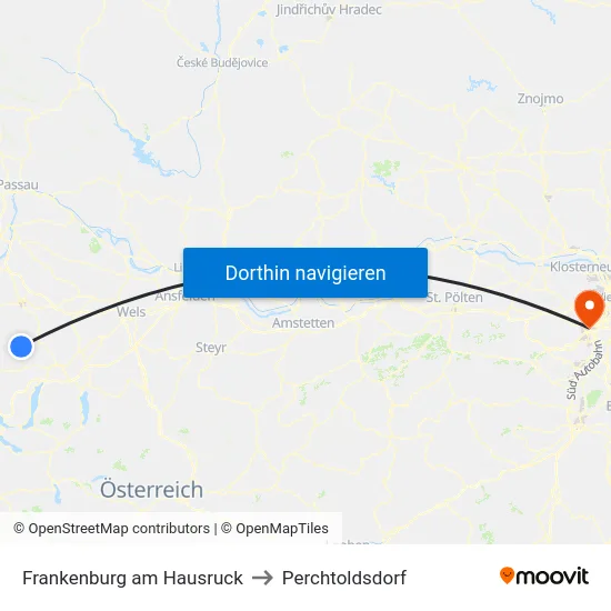 Frankenburg am Hausruck to Perchtoldsdorf map