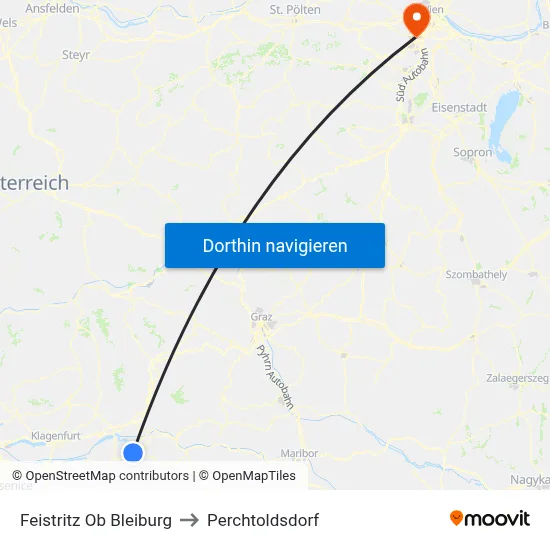 Feistritz Ob Bleiburg to Perchtoldsdorf map