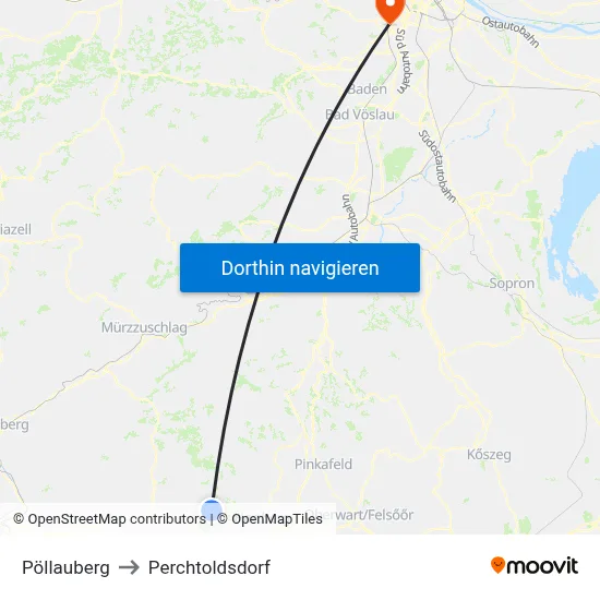 Pöllauberg to Perchtoldsdorf map