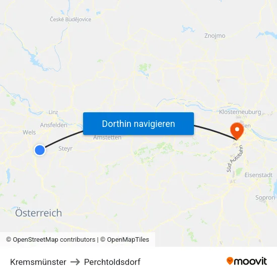 Kremsmünster to Perchtoldsdorf map