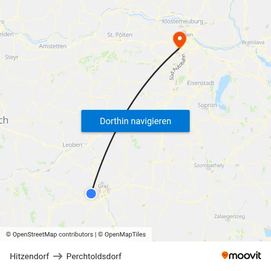 Hitzendorf to Perchtoldsdorf map