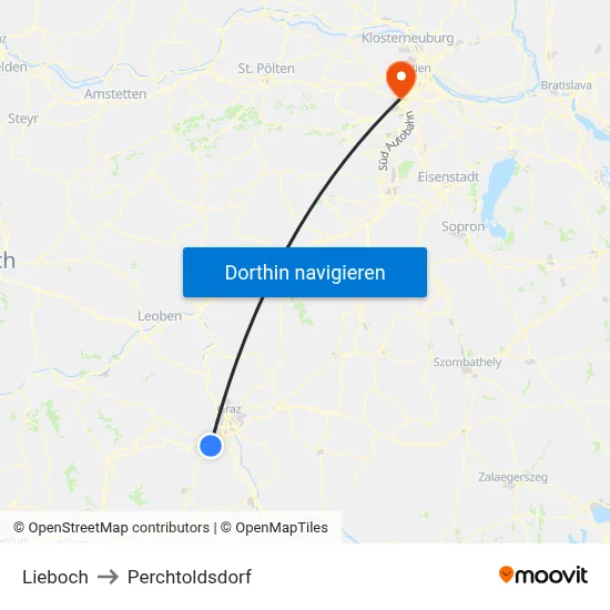 Lieboch to Perchtoldsdorf map