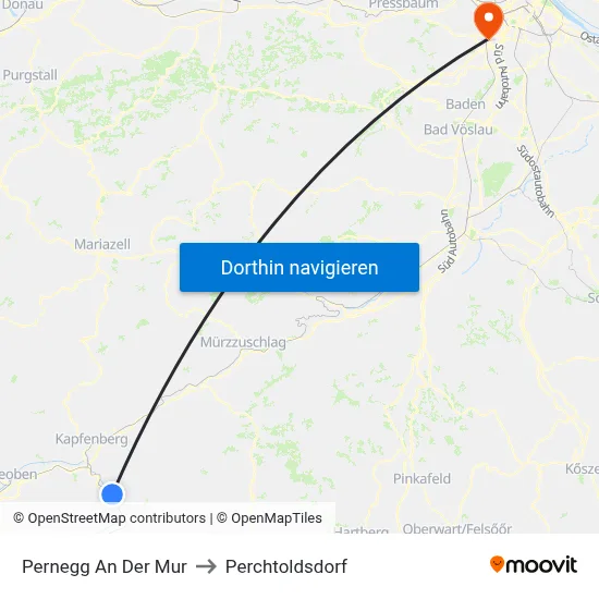 Pernegg An Der Mur to Perchtoldsdorf map