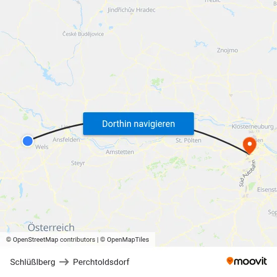 Schlüßlberg to Perchtoldsdorf map