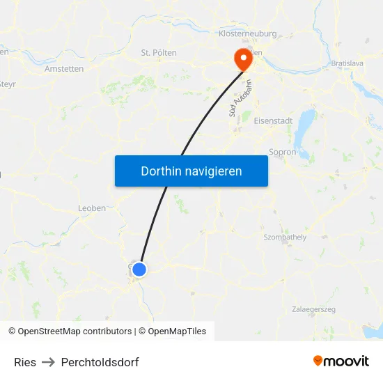 Ries to Perchtoldsdorf map