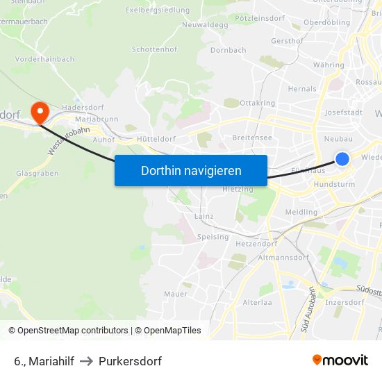 6., Mariahilf to Purkersdorf map