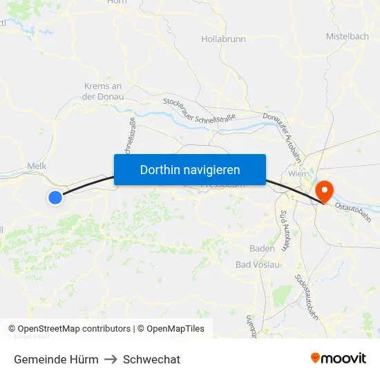 Gemeinde Hürm to Schwechat map