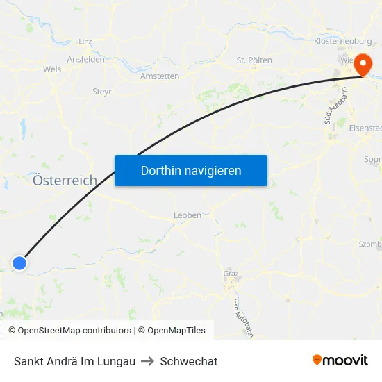 Sankt Andrä Im Lungau to Schwechat map