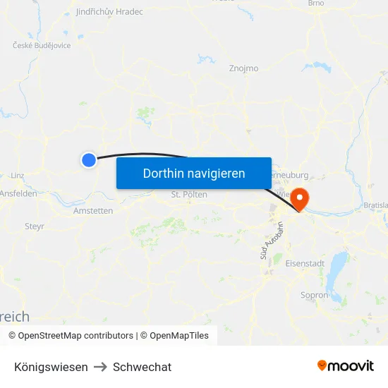 Königswiesen to Schwechat map