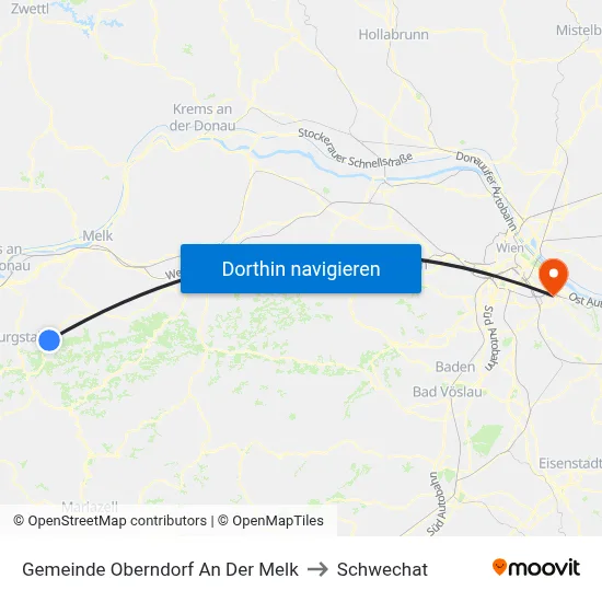 Gemeinde Oberndorf An Der Melk to Schwechat map