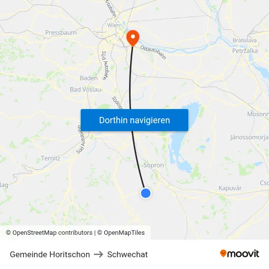 Gemeinde Horitschon to Schwechat map