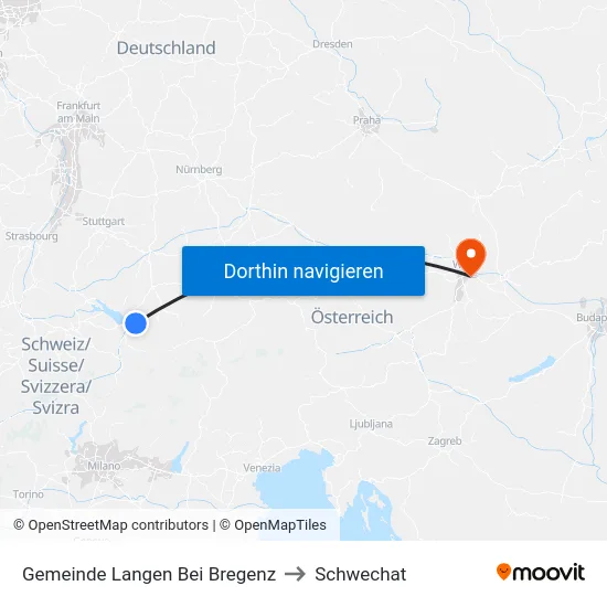 Gemeinde Langen Bei Bregenz to Schwechat map