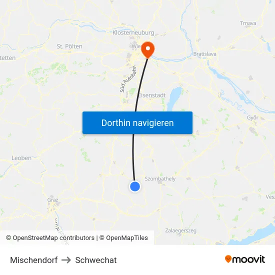 Mischendorf to Schwechat map
